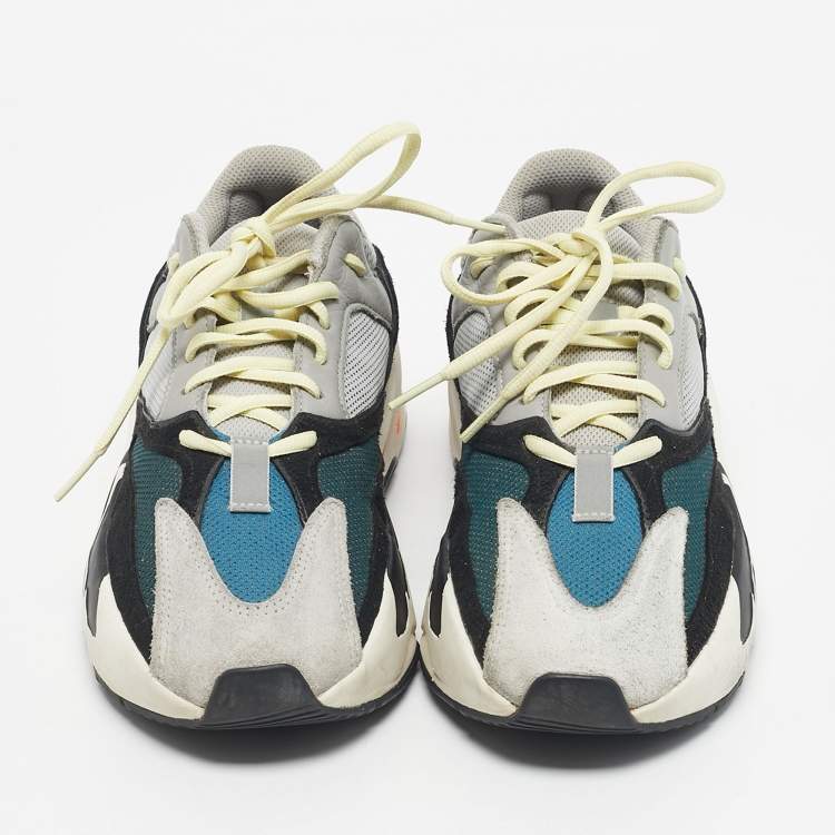 Pre Owned Yeezy x Adidas Multicolor Suede and Mesh Boost 700 Wave Runner Sneakers Size 40