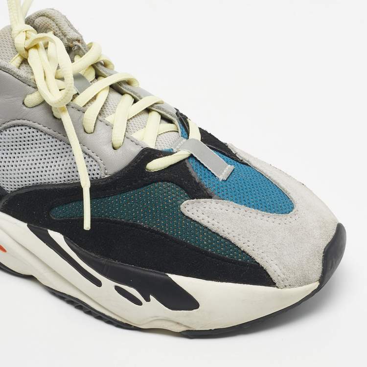 Pre Owned Yeezy x Adidas Multicolor Suede and Mesh Boost 700 Wave Runner Sneakers Size 40