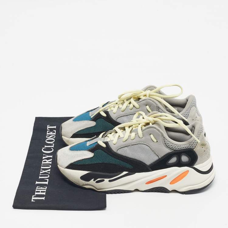 Pre Owned Yeezy x Adidas Multicolor Suede and Mesh Boost 700 Wave Runner Sneakers Size 40