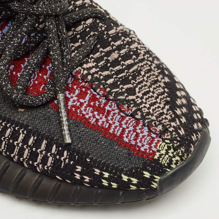 Pre Owned Yeezy Multicolor Knit Fabric Boost 350 V2 Lace Up Sneakers Size 36