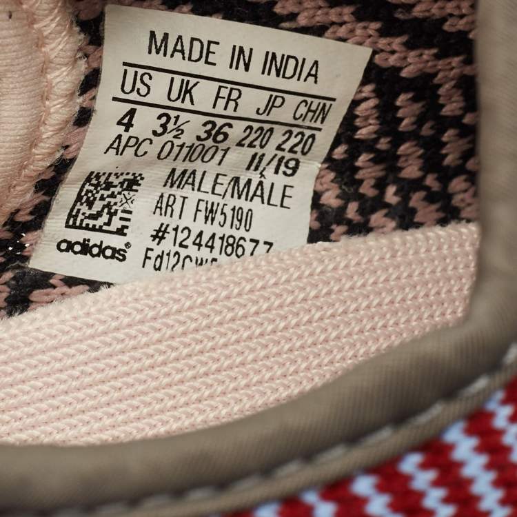 Pre Owned Yeezy Multicolor Knit Fabric Boost 350 V2 Lace Up Sneakers Size 36