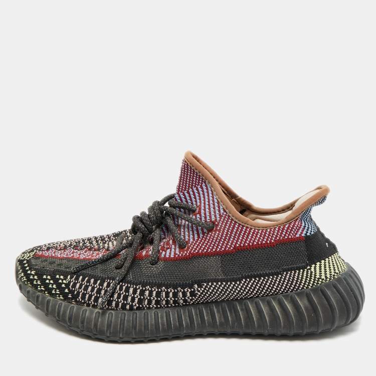 مملوكة مسبقًا Yeezy Boost 350 V2 Size 43.5 Multicolor Knit Fabric Yecheil Lace Up Sneakers