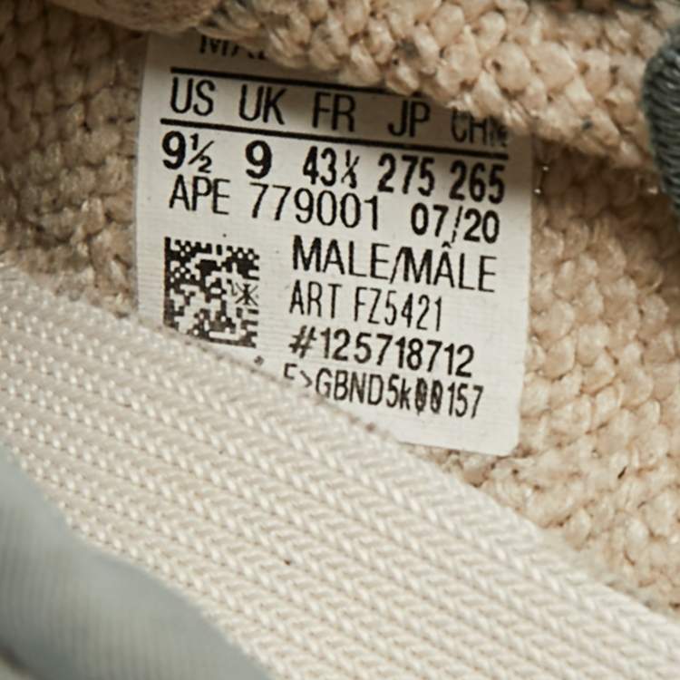 Pre Owned Yeezy Boost 350 V2 Israfil Size 43.5 Grey Knit Fabric Low Top Sneakers