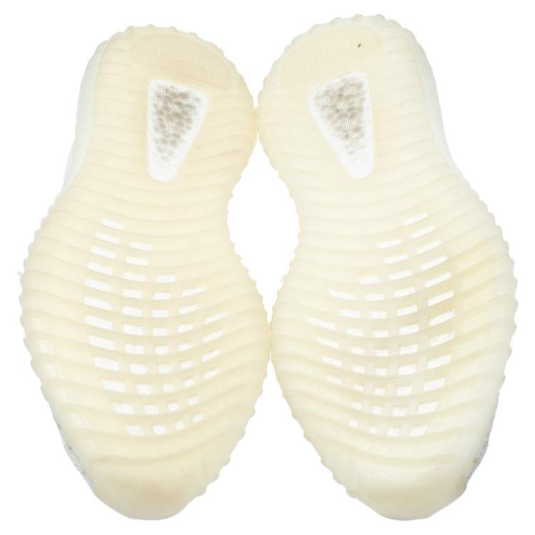 Pre Owned Yeezy x Adidas White Cotton Knit Boost 350 V2 Cream White Sneakers Size 44.5
