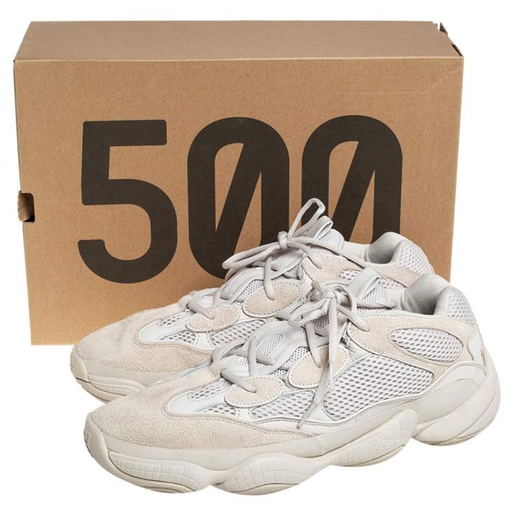 Pre Owned Yeezy x Adidas Off White Mesh and Suede 500 Blush Sneakers Size 48