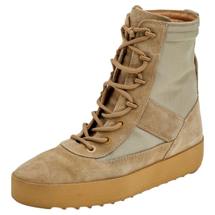 Yeezy Light Brown Canvas and Suede Season 3 Rock Military Boots Size 41  Yeezy | The Luxury Closet