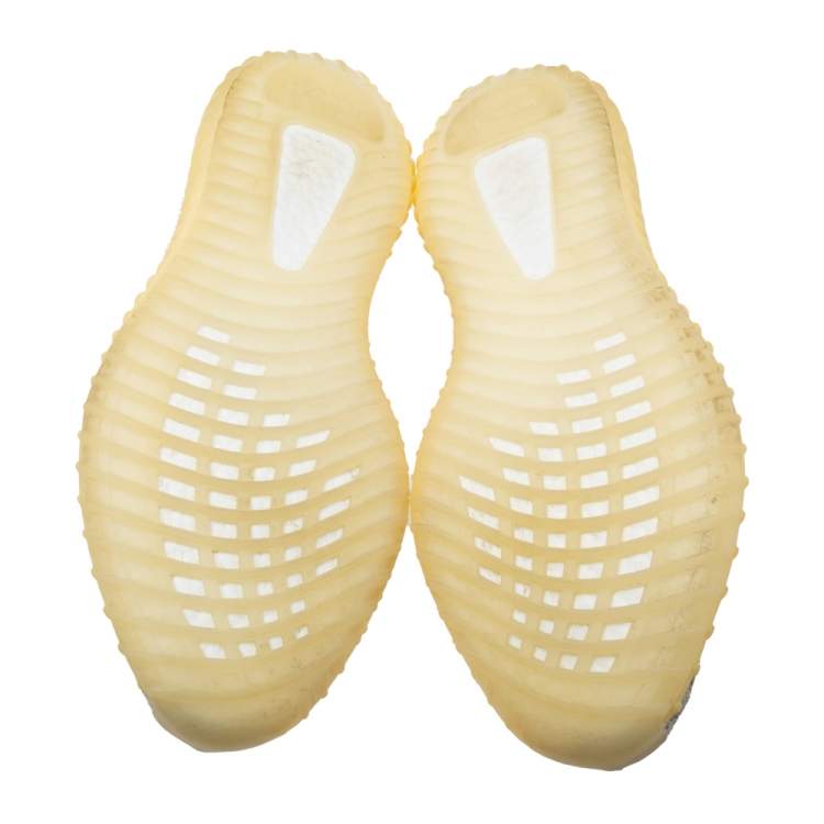 Pre Owned Adidas x Yeezy White/Beige Knit Fabric And Net Yeezy 350 V2 Natural Size 47 1/3 