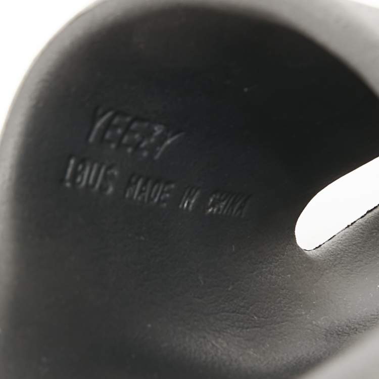 Pre Owned Yeezy Black Rubber Onyx Slide Sandals Size 43
