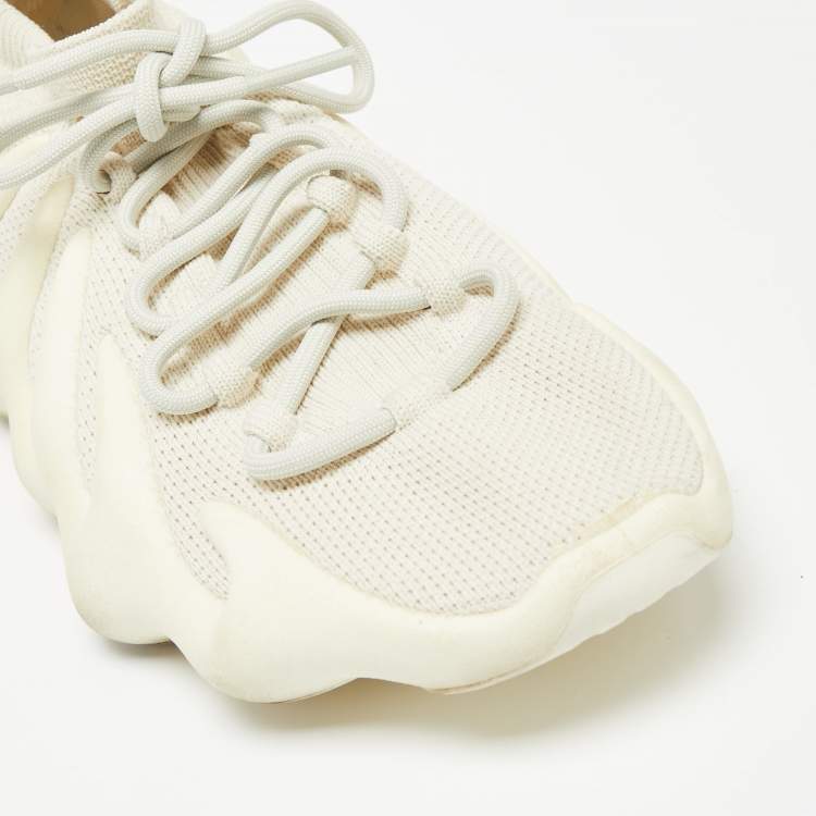 Pre Owned Yeezy x Adidas Cream Knit Fabric 450 Cloud White Sneakers Size 44 2/3