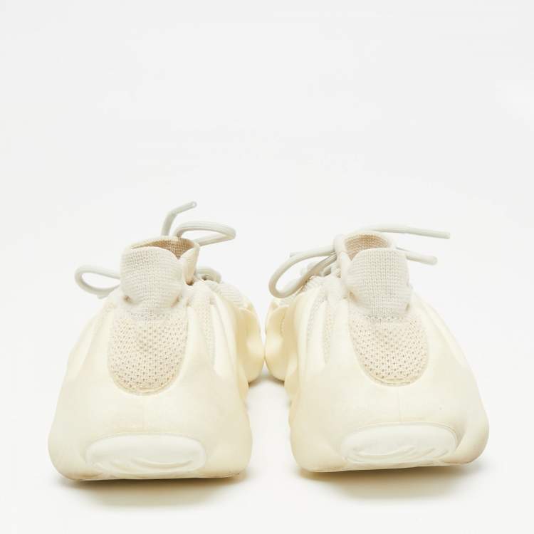 Pre Owned Yeezy x Adidas Cream Knit Fabric 450 Cloud White Sneakers Size 44 2/3