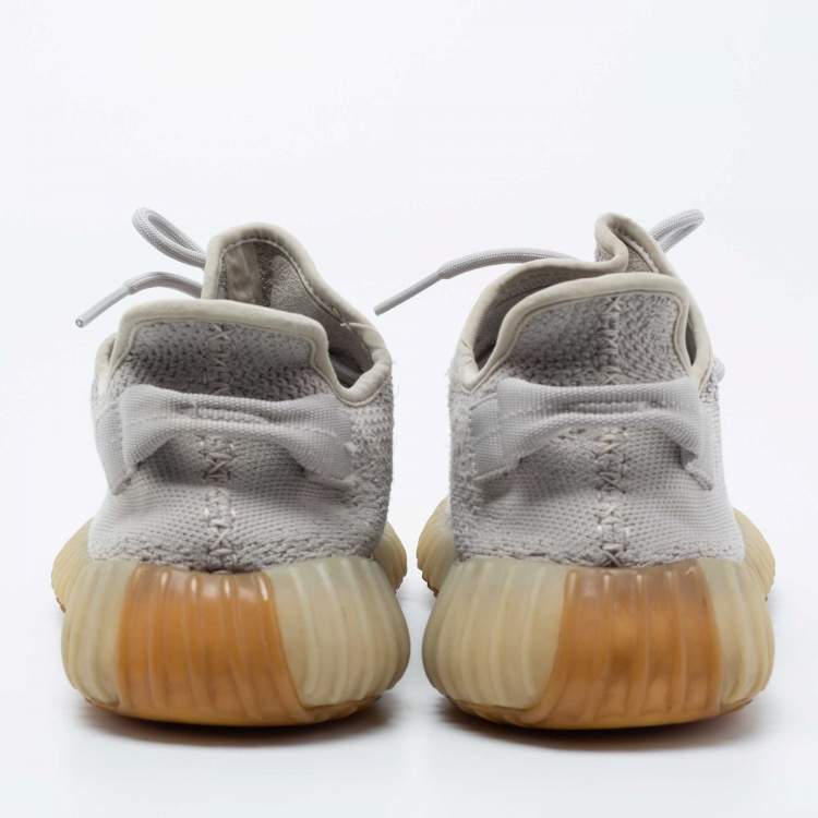 مملوكة مسبقًا Yeezy x Adidas Grey Knit Fabric Boost 350 V2 Sesame Sneakers Size 44 2/3
