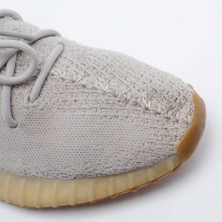 مملوكة مسبقًا Yeezy x Adidas Grey Knit Fabric Boost 350 V2 Sesame Sneakers Size 44 2/3