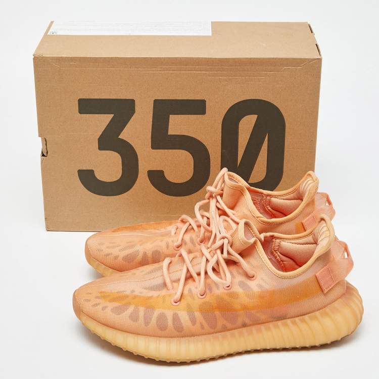 Pre Owned Yeezy x Adidas Orange Mesh Boost 350 V2 Mono Clay Sneakers Size 46