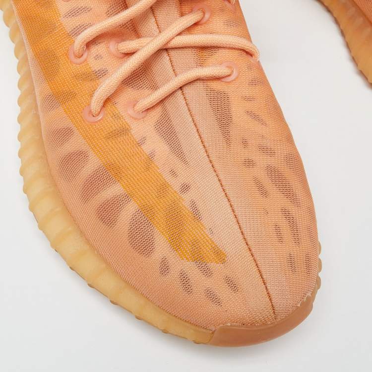 Pre Owned Yeezy x Adidas Orange Mesh Boost 350 V2 Mono Clay Sneakers Size 46