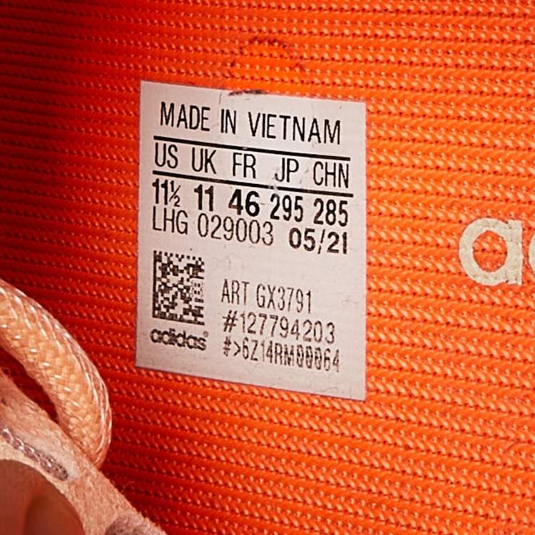 Pre Owned Yeezy x Adidas Orange Mesh Boost 350 V2 Mono Clay Sneakers Size 46