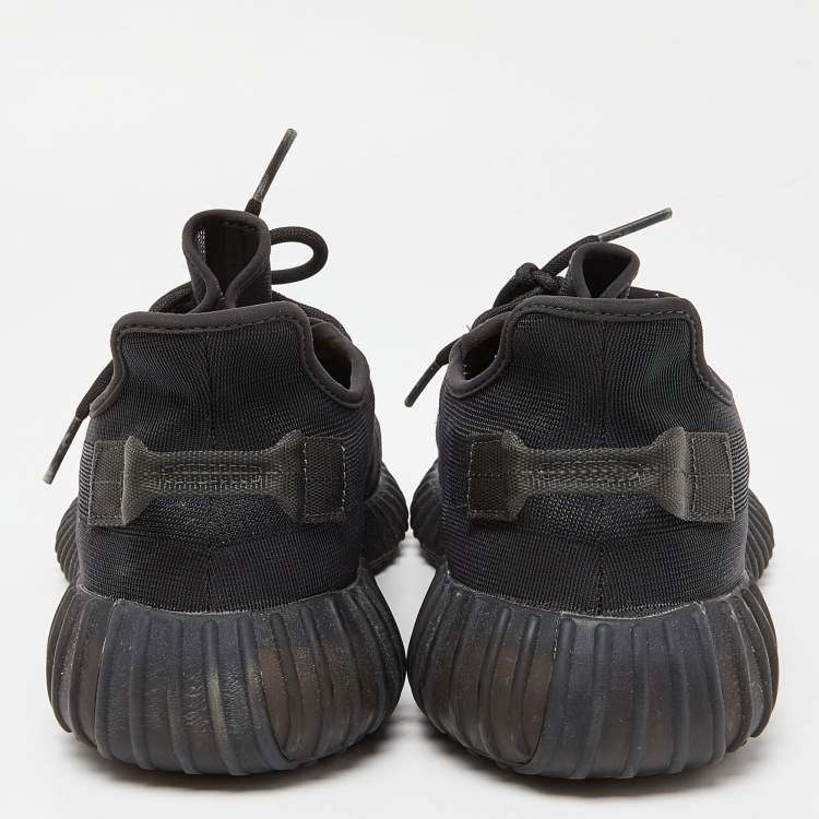 Pre Owned Yeezy x Adidas Black Mesh Boost 350 V2 Mono Cinder Sneakers Size 46