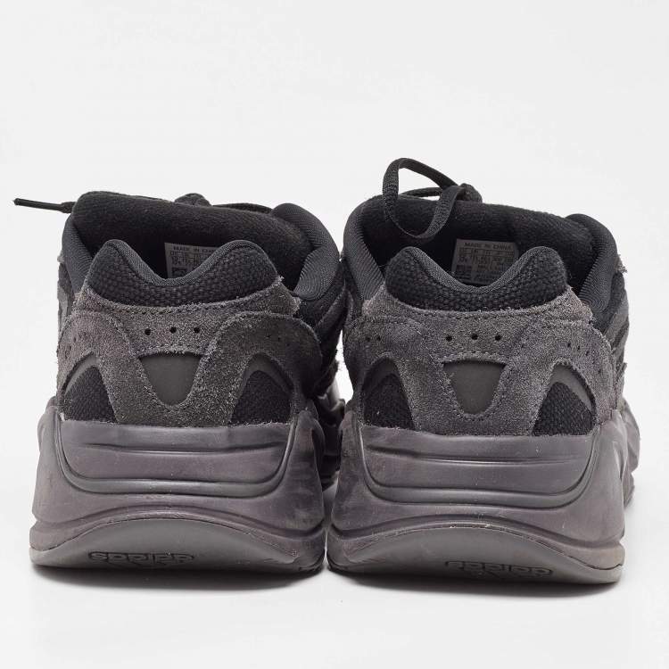 Pre Owned Adidas Yeezy Black Suede and Fabric Boost 700 V2 Vanta Sneakers Size 46 2/3