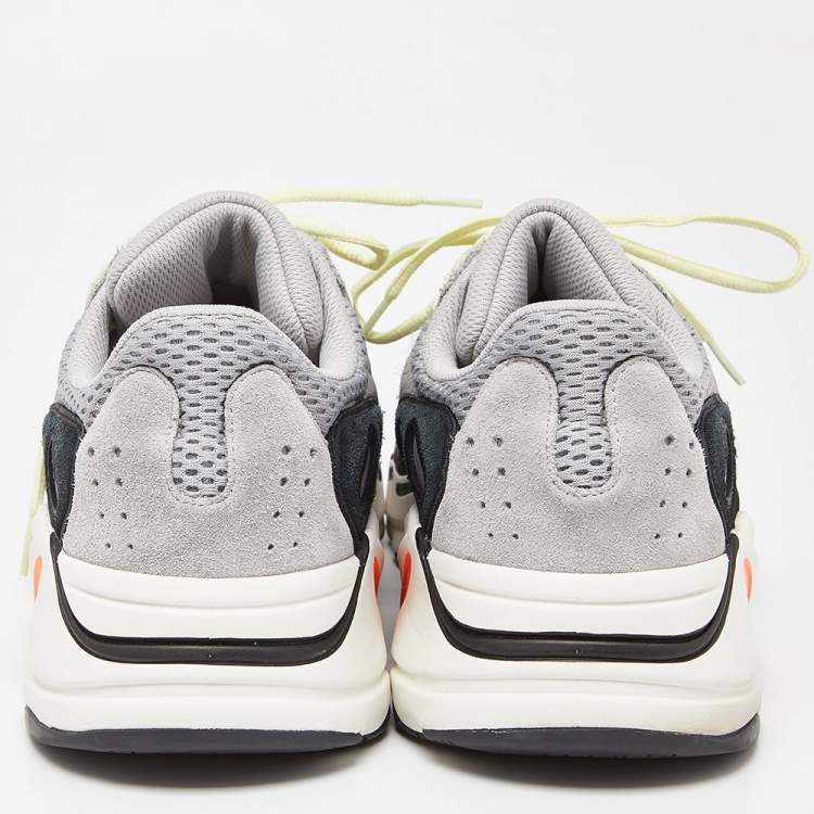 Pre Owned Yeezy x Adidas Tricolor Mesh, Leather and Suede Boost 700 Wave Runner Sneakers Size 46 2/3