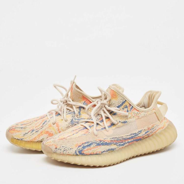 Pre Owned Yeezy x Adidas Multicolor Knit Fabric Boost 350 V2 Sneakers Size 42