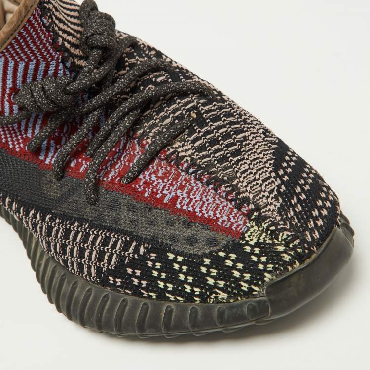 Pre Owned Yeezy x Adidas Multicolor Knit Fabric Boost 350 V2 Yecheil (Non-Reflective) Sneakers Size 42 2/3