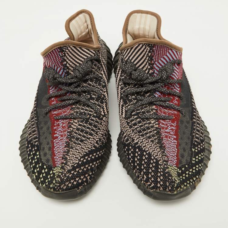 Pre Owned Yeezy x Adidas Multicolor Knit Fabric Boost 350 V2 Yecheil (Non-Reflective) Sneakers Size 42 2/3