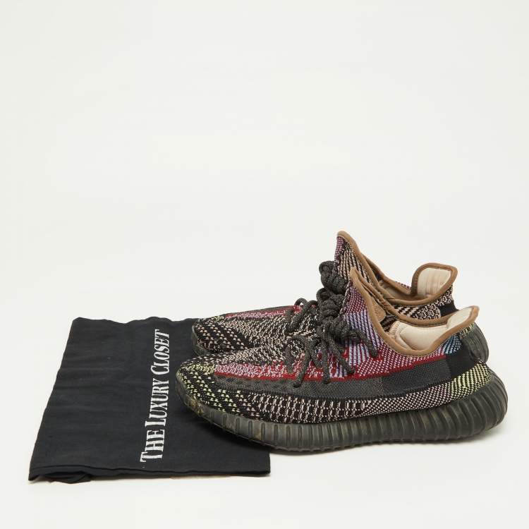 Pre Owned Yeezy x Adidas Multicolor Knit Fabric Boost 350 V2 Yecheil (Non-Reflective) Sneakers Size 42 2/3