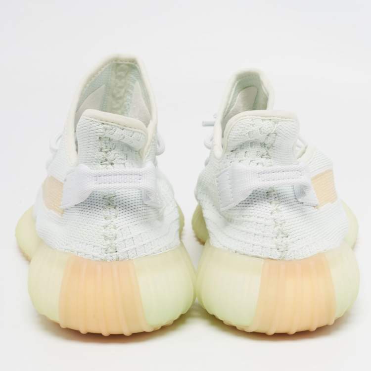 Pre Owned Yeezy x Adidas Light Green Knit Fabric Boost 350 V2 Hyperspace Sneakers Size 46