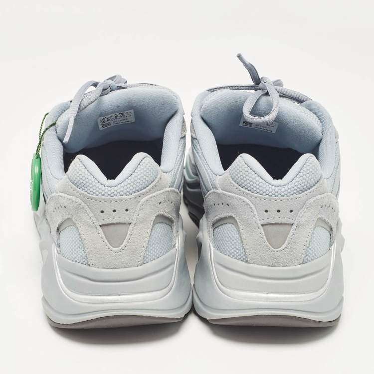 Pre Owned Yeezy x Adidas Blue Canvas and Suede Boost 700 V2 Hospital Blue Sneakers Size 42