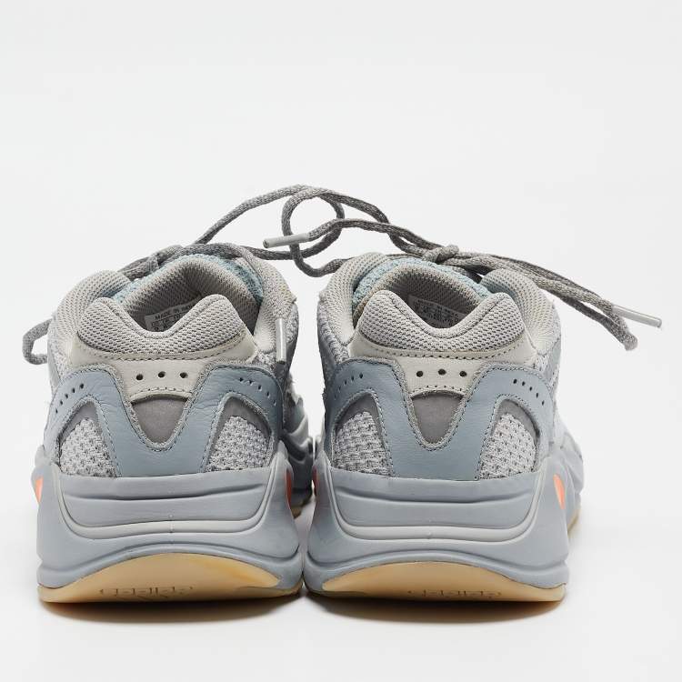 Pre Owned Yeezy x Adidas Grey/Blue Suede and Mesh Boost 700 V2 Inertia Sneakers Size 42 2/3