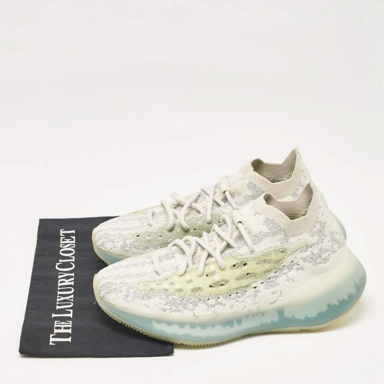 Pre Owned Yeezy x Adidas Multicolor Knit Fabric Boost 380 Alien Blue Sneakers Size 42