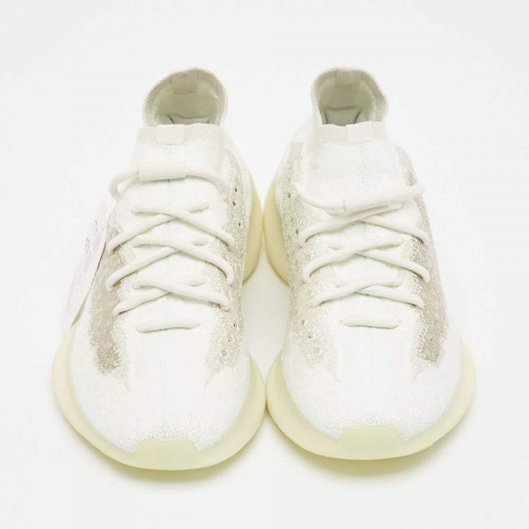 Pre Owned Yeezy x Adidas White/Grey Knit Fabric Boost 380 Calcite Glow Sneakers Size 41 1/3