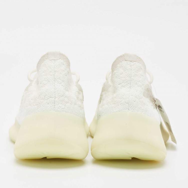 Pre Owned Yeezy x Adidas White/Grey Knit Fabric Boost 380 Calcite Glow Sneakers Size 41 1/3
