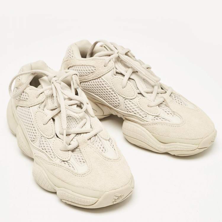 Pre Owned Yeezy x Adidas Cream Suede and Mesh 500 Blush Sneakers Size 38