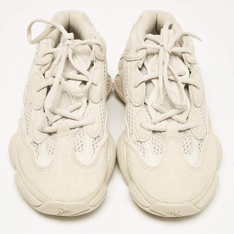 Pre Owned Yeezy x Adidas Cream Suede and Mesh 500 Blush Sneakers Size 38