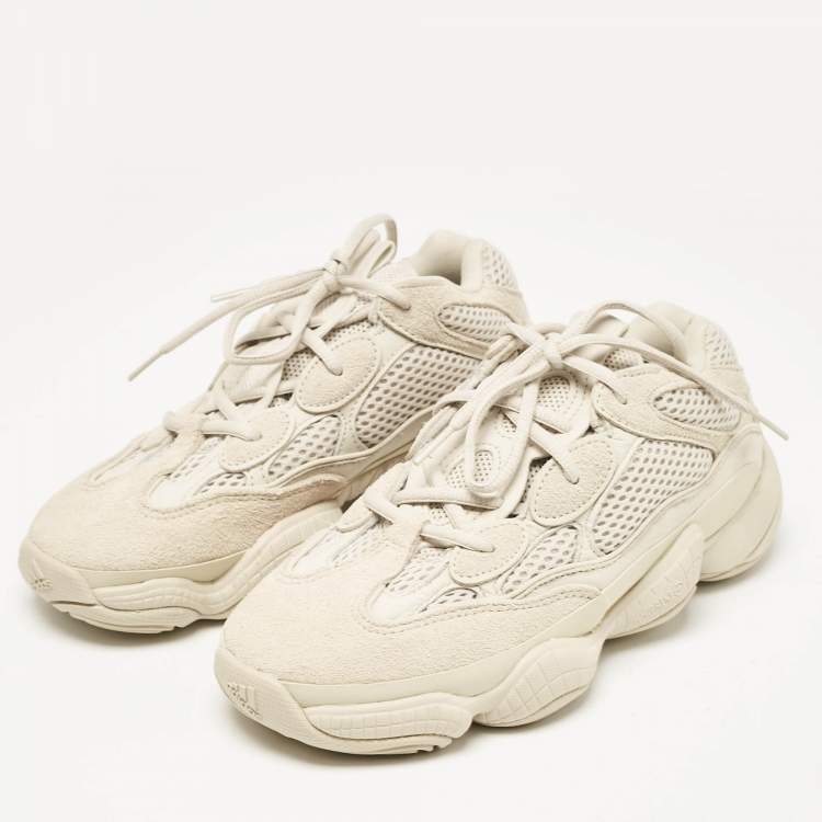 Pre Owned Yeezy x Adidas Cream Suede and Mesh 500 Blush Sneakers Size 38