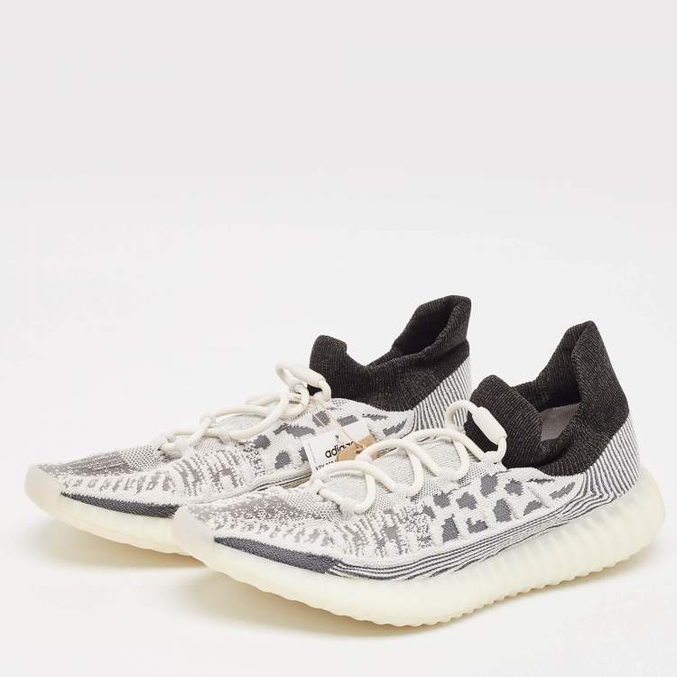 Pre Owned Yeezy x Adidas Grey Knit Fabric Boost 350 V2 CMPCT Slate Panda Sneakers Size 48