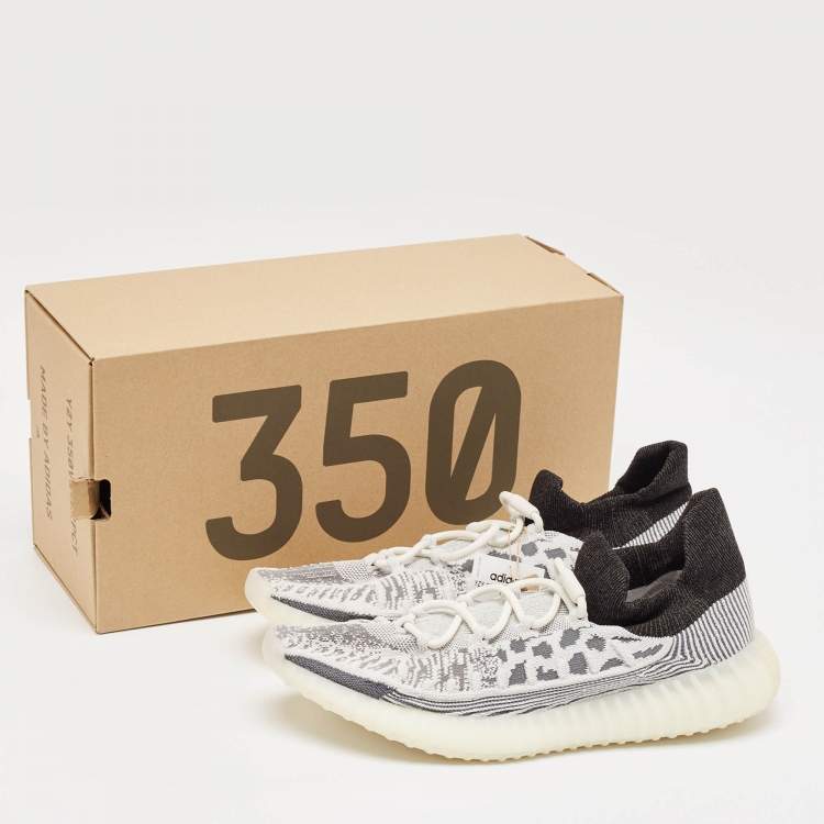 Pre Owned Yeezy x Adidas Grey Knit Fabric Boost 350 V2 CMPCT Slate Panda Sneakers Size 48