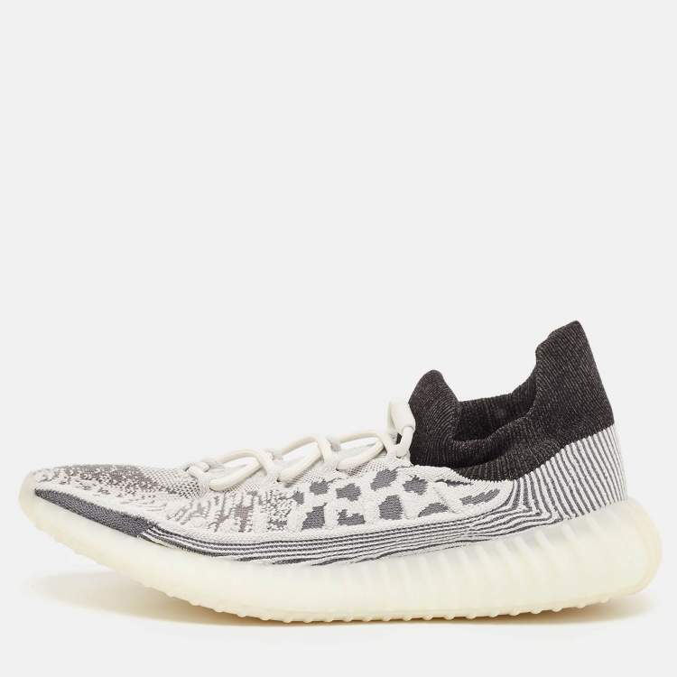 Pre Owned Yeezy x Adidas Grey Knit Fabric Boost 350 V2 CMPCT Slate Panda Sneakers Size 48