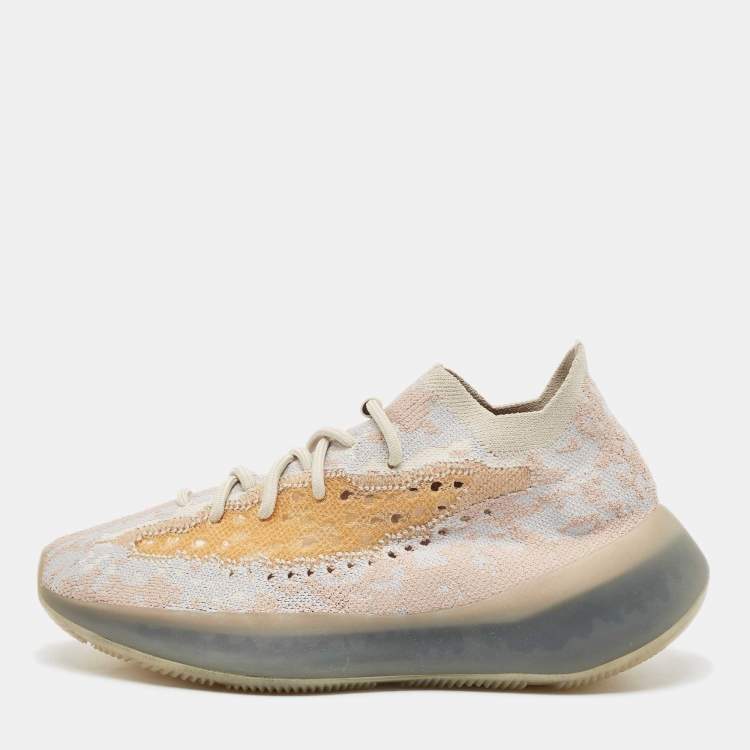 Pre Owned Yeezy x Adidas Multicolor Knit Fabric Boost 380 Pepper Sneakers Size 41 1/3