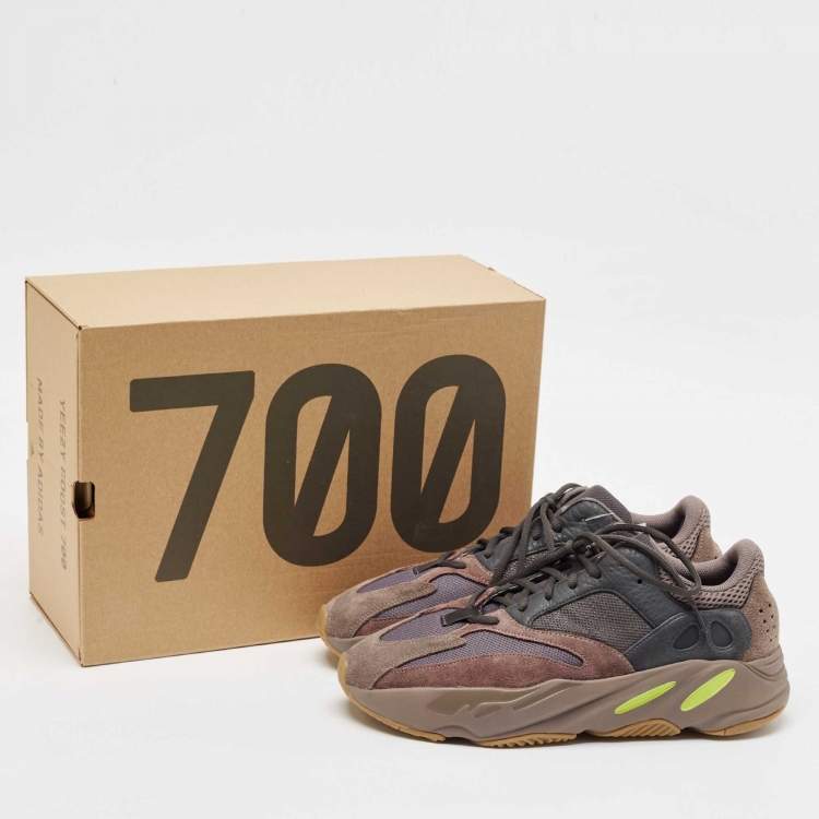Pre Owned Yeezy x Adidas Multicolor Suede and Mesh Boost 700 Mauve Sneakers Size 46