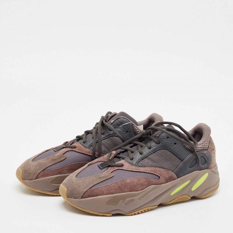Pre Owned Yeezy x Adidas Multicolor Suede and Mesh Boost 700 Mauve Sneakers Size 46
