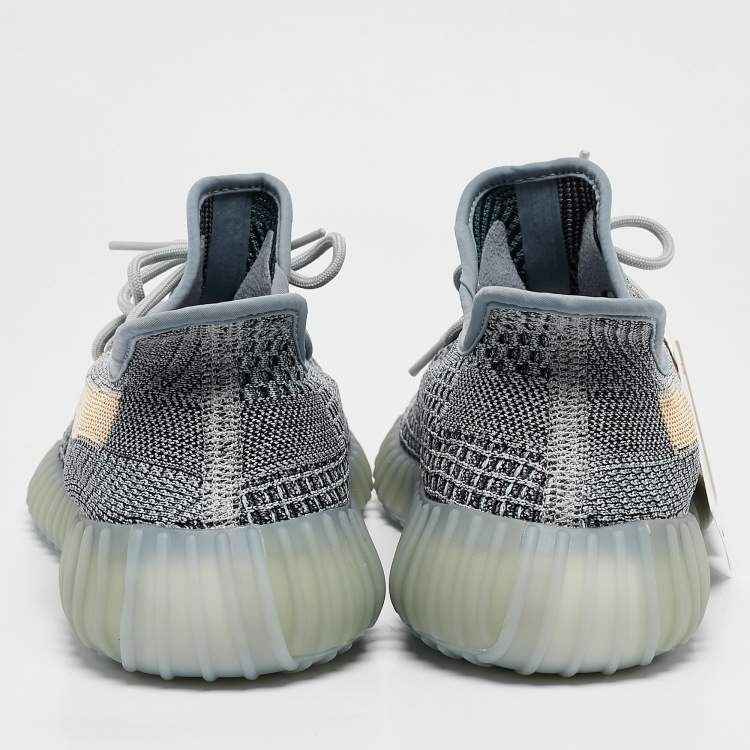 مملوكة مسبقًا Yeezy x Adidas Multicolor Knit Fabric Boost 350 V2 Ash Blue Sneakers Size 46 2/3