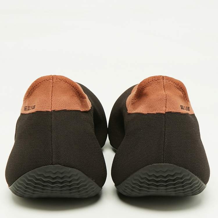 Pre Owned Yeezy x Adidas Black/Brown Knit Fabric RNR Stone Carbon Sneakers Size 46