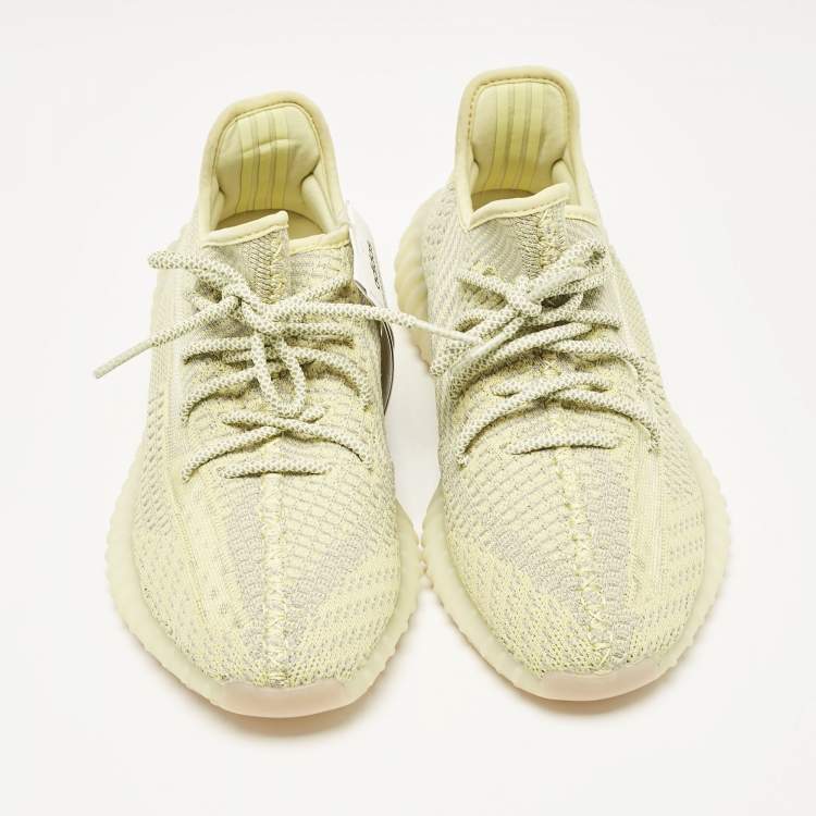 Pre Owned Yeezy x Adidas Yellow Knit Fabric Boost 350 V2 Antlia (Non-Reflective) Sneakers Size 42 2/3