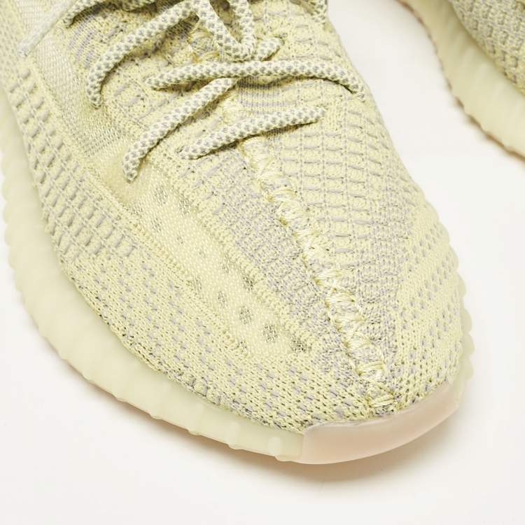 Pre Owned Yeezy x Adidas Yellow Knit Fabric Boost 350 V2 Antlia (Non-Reflective) Sneakers Size 42 2/3