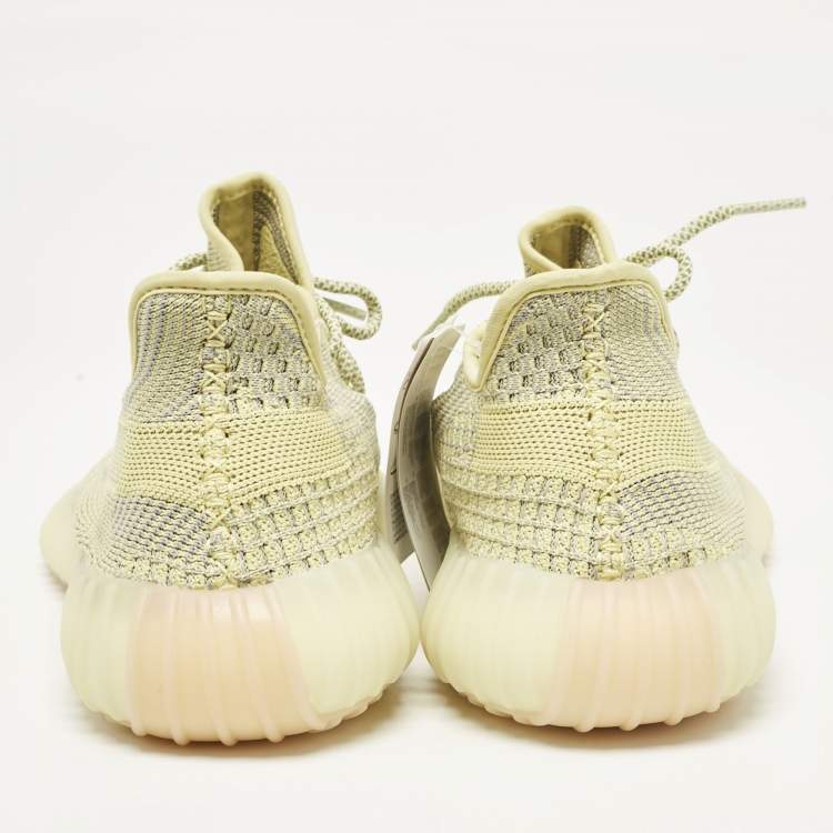 Pre Owned Yeezy x Adidas Yellow Knit Fabric Boost 350 V2 Antlia (Non-Reflective) Sneakers Size 42 2/3