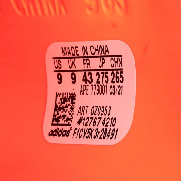 Pre Owned Yeezy x Adidas Neon Orange Rubber Enflame Orange Slides Size 43