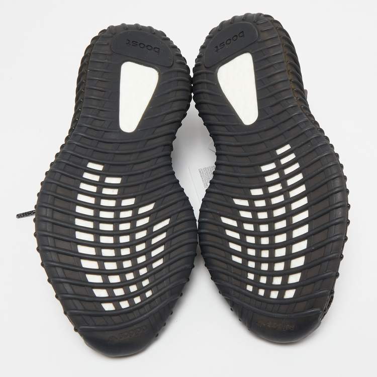 Pre Owned Yeezy x Adidas Black Knit Fabric Boost 350 V2 Black (Non-Reflective) Sneakers Size 41 1/3