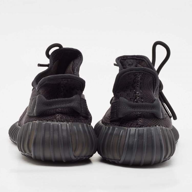 Pre Owned Yeezy x Adidas Black Knit Fabric Boost 350 V2 Onyx Sneakers Size 41 1/3