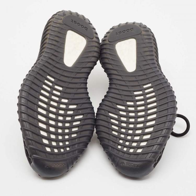 Pre Owned Yeezy x Adidas Black Knit Fabric Boost 350 V2 Onyx Sneakers Size 41 1/3